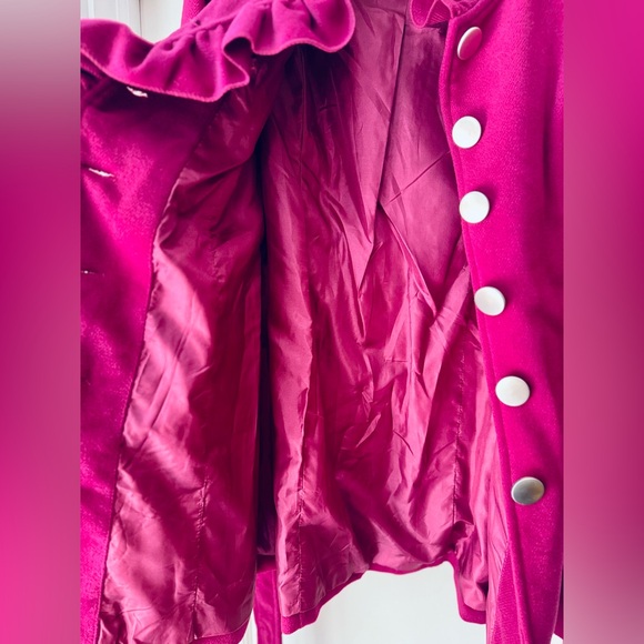 C.C. Couture Ruffle Trim Belted Jacket (Fuchsia) - Size L - Picture 5 of 11